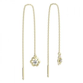 BeKid dětské náušnice šestilístek 842 Žluté zlato - 585 Diamant