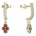BeKid, Gold kids earrings -295 - Switching on: Pendant hanger, Metal: Yellow gold 585, Stone: Red cubic zircon