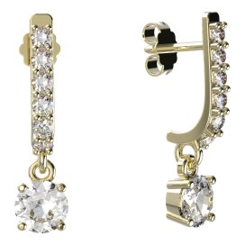 BG zlaté náušnice 726 Žluté zlato - 585 Diamant