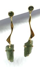 BG náušnice přírodní kámen-Vltavín 013