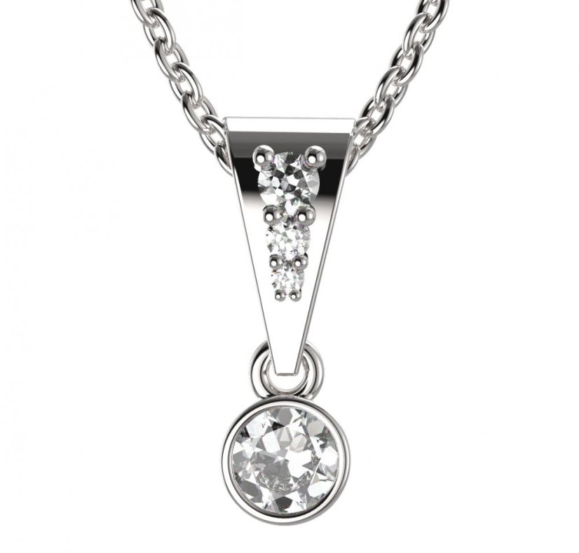 BG zlatý přívěšek  722 Bílé zlato - 585 Diamant