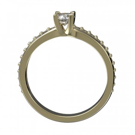 BG zlatý diamantový prstýnek 1123 - Kov: Bílé zlato 585, Kámen: Diamant lab-grown