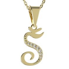BG zlatý přívěsek písmenko Š - 1237 Žluté zlato - 585 Diamant