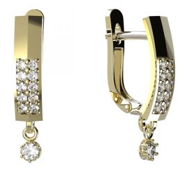 BG zlaté náušnice 1292 Žluté zlato - 585 Diamant
