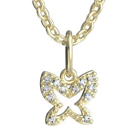 BeKid dětský přívěšek motýlek 846 Žluté zlato - 585 Bílý kubický zirkon