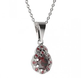 BG přívěs kulatý 991-0 Stříbro 925 - rhodium Granát