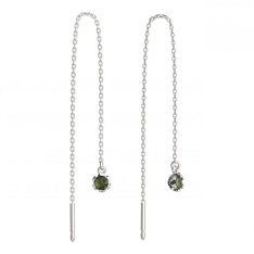 BG vltavínové náušnice 869 Bílé zlato - 585 Vltavín