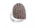 BG prsten vsazeny kameny:přírodní granát  233 - Kov: Stříbro 925 - rhodium, Kámen: Granát