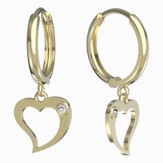 BeKid dívčí náušnice srdíčko 1269 Žluté zlato - 585 Bílý kubický zirkon