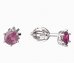 BeKid, Gold kids earrings -1294 - Switching on: Screw, Metal: White gold 585, Stone: Pink cubic zircon