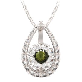 BG přívěs kruhováho tvaru 497-90 Stříbro 925 - rhodium Vltavín a kubický zirkon