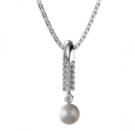 BG zlatý přívěšek 1291s perlou Žluté zlato - 585 Bílý kubický zirkon