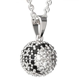 BG zlatý přívěšek - Tenisák 798 Bílé zlato - 585 Bílý a černý diamant