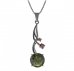 BG pendant circular 475-P - Metal: Silver 925 - rhodium, Stone: Garnet