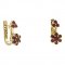 BG náušnice ve tvaru květu 518-87 - Kov: Stříbro 925 - rhodium, Kámen: Granát