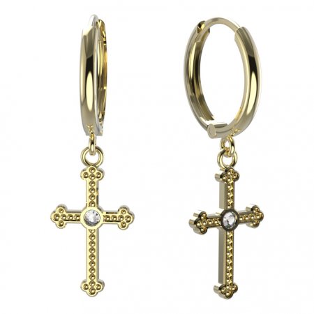 BeKid, Gold kids earrings -1110 - Switching on: Pendant hanger, Metal: White gold 585, Stone: Diamond