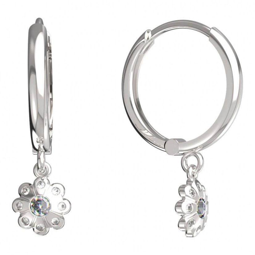 BeKid dětské náušnice kvítek 838 Bílé zlato - 585 Diamant