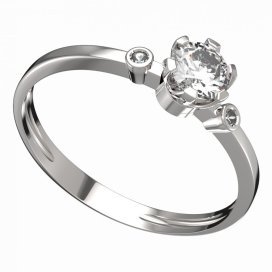 BG zlatý prstýnek 870L Bílé zlato - 585 Diamant