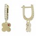 BeKid, Gold kids earrings -828 - Switching on: English, Metal: Yellow gold 585, Stone: Red cubic zircon