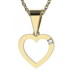 BG zlatý diamantový přívěšek srdíčko 1561 Žluté zlato - 585 Diamant lab-grown