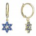 BeKid, Gold kids earrings -090 - Switching on: Circles 12 mm, Metal: Yellow gold 585, Stone: Dark blue cubic zircon