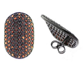 BG náušnice osázené kameny:granát  418 Žluté zlato - 585 Granát