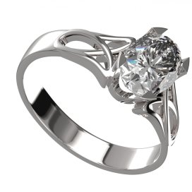 BG zlatý prstýnek 1466 Stříbro 925 - rhodium Bílý kubický zirkon