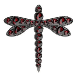 BG brož 347 Stříbro 925 - ruthenium (30-90dní) Granát