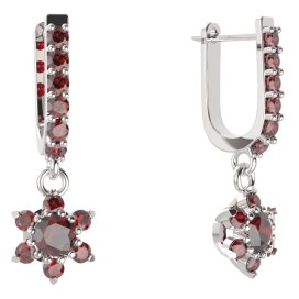 BG  náušnice 978 Stříbro 925 - rhodium Granát