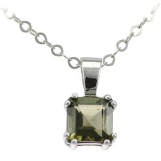 BG přívěs přírodní broušený granát   673 Stříbro 925 - rhodium Vltavín