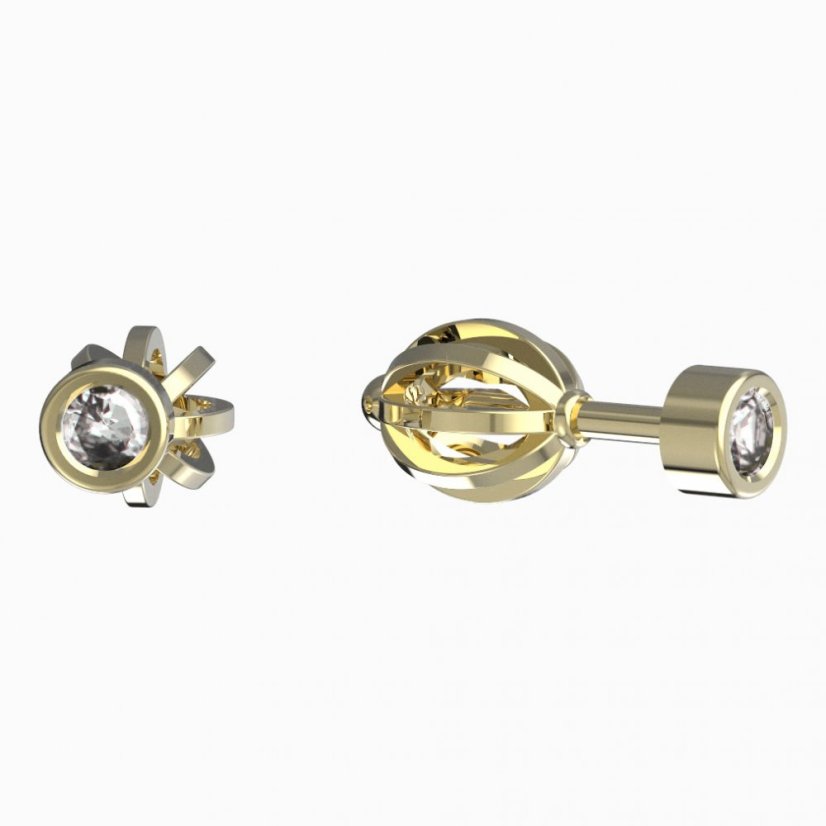 BeKid dětské náušnice 767 Žluté zlato - 585 Diamant