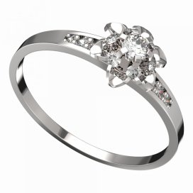 BG zlatý prstýnek 878 J Bílé zlato - 585 Diamant
