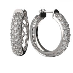 BG zlaté náušnice 1349 Bílé zlato - 585 Diamant