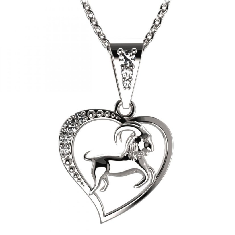 BG zlatý přívěšek Kozoroh 042 Bílé zlato - 585 Diamant