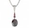 BG pendant oval 493-B - Metal: Silver 925 - rhodium, Stone: Garnet
