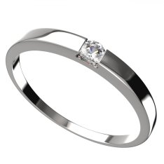 BG zlatý prstýnek s diamantem 796 Bílé zlato - 585 Diamant lab-grown