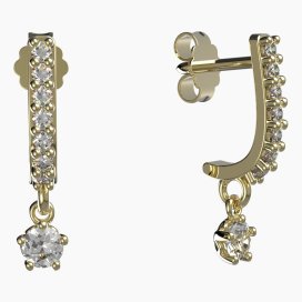 BG zlaté náušnice 874 Žluté zlato - 585 Diamant