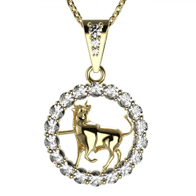 BG zlatý přívěšek Býk 044 Žluté zlato - 585 Diamant