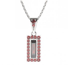 BG přívěs čtvercový 837-1 Stříbro 925 - rhodium Granát