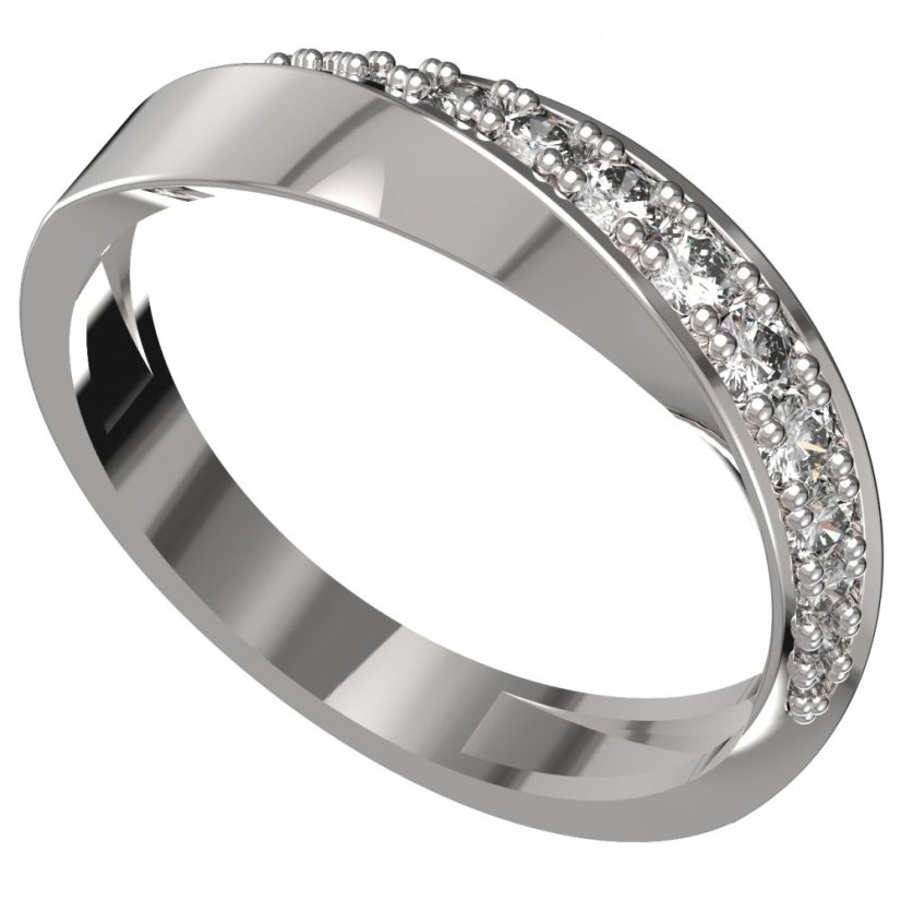 BG zlatý prstýnek 1451 /zásnubní-snubní/ Bílé zlato - 585 Diamant