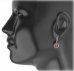BG circular earring 096-96 - Metal: White gold 585, Stone: Moldavite and cubic zirconium