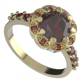 BG prsten kulatý 993-Z Stříbro 925 - pozlacené Granát