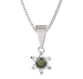 BG přívěšek 978 Stříbro 925 - rhodium Vltavín a  kubický zirkon
