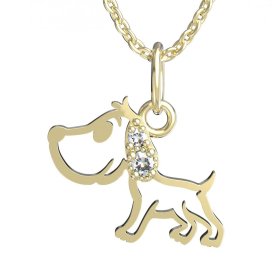 BeKid dětský přívěšek pejsek 1159 Žluté zlato - 585 Diamant