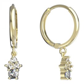 BeKid dětské náušnice 159 Žluté zlato - 585 Bílý kubický zirkon