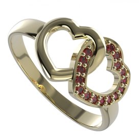 BG granátový prsten 1461 Stříbro 925 - pozlacené Granát