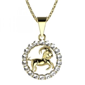 BeKid dětský zlatý přívěsek 044 kozoroh Žluté zlato - 585 Diamant