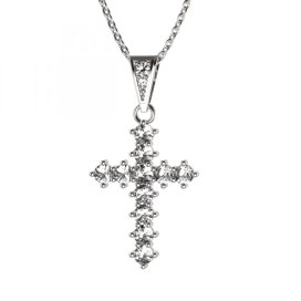 BG zlatý přívěšek křížek 258 Bílé zlato - 585 Bílý kubický zirkon