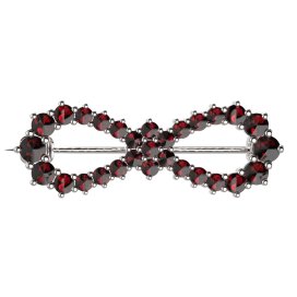 BG brož 024 Stříbro 925 - rhodium Granát