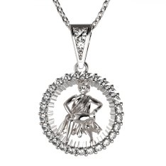 BG zlatý diamantový přívěšek Vodnář 045 Bílé zlato - 585 Diamant lab-grown